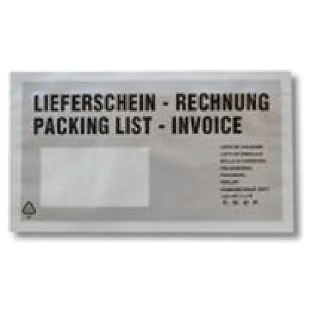 Dokumententaschen Begleitscheintaschen *Lieferschein/Rechnung* silber DIN Lang, 1000 Stk. – Bild 3