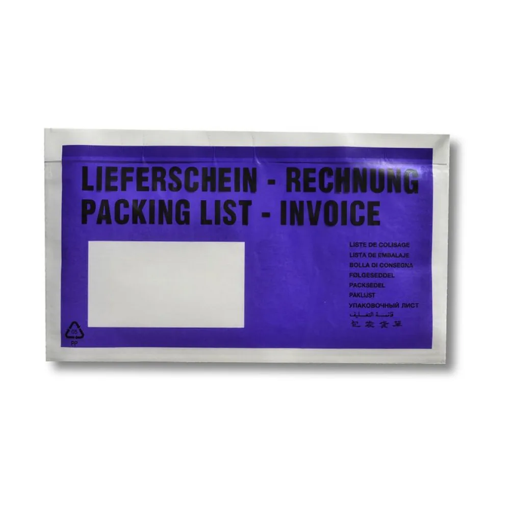 Dokumententaschen Begleitscheintaschen *Lieferschein/Rechnung* violett, DIN Lang, 1000 Stk. – Bild 2