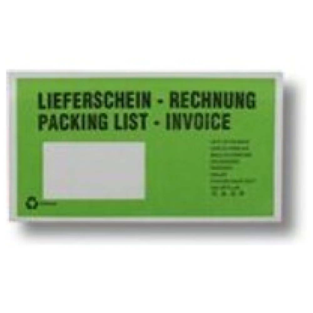 Dokumententaschen aus Pergamin Papier Lieferschein/Rechnung grün DIN-Lang, 1000 Stk. – Bild 3