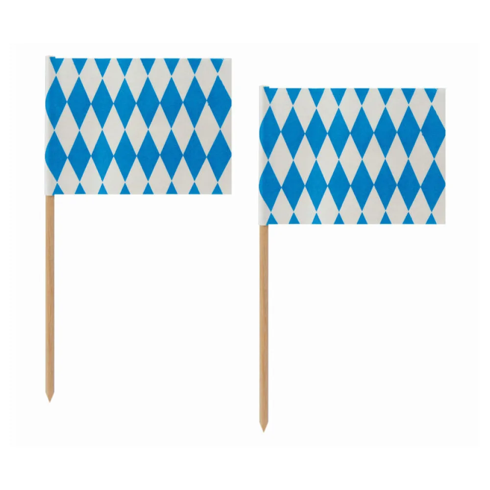Fahnenpicker Deko-Picker Oktoberfest Bayerische Raute, 10cm, 100 Stk. – Bild 2