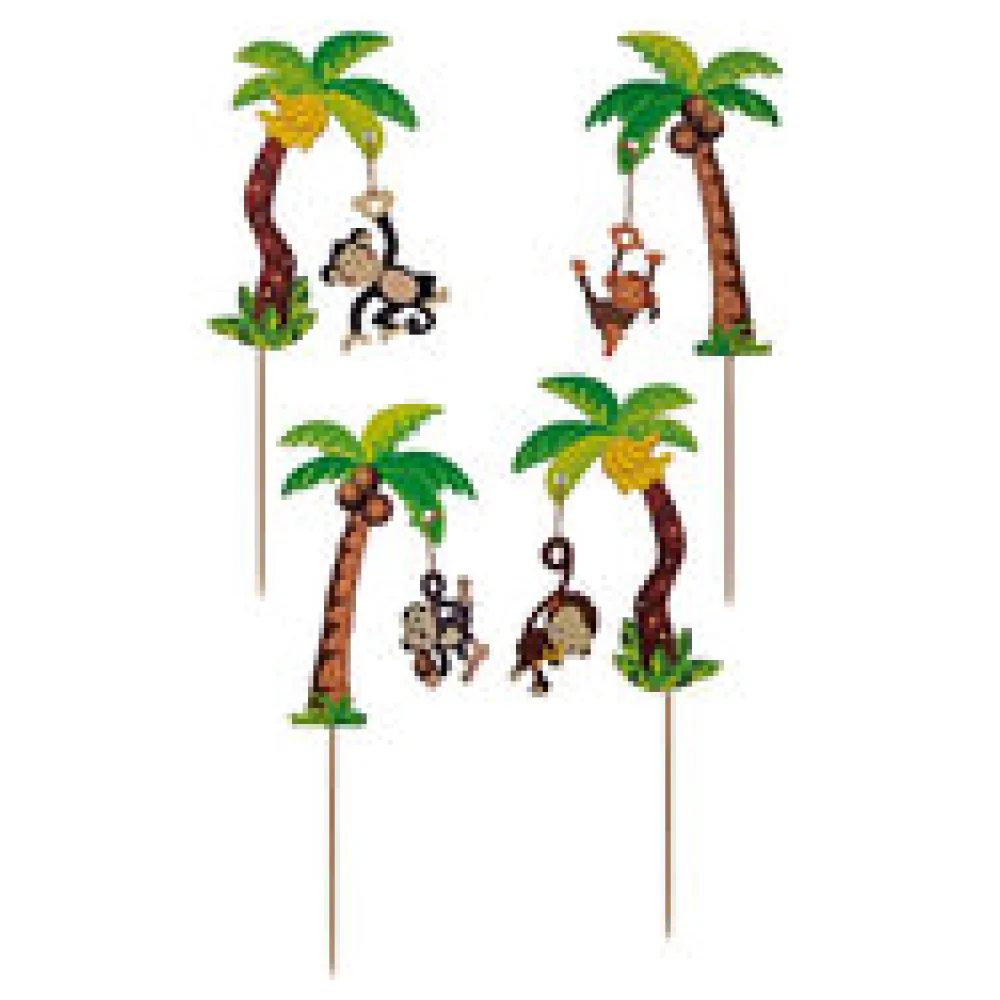 Deko-Picker "Affe auf Palme", 22cm, 100 Stk.