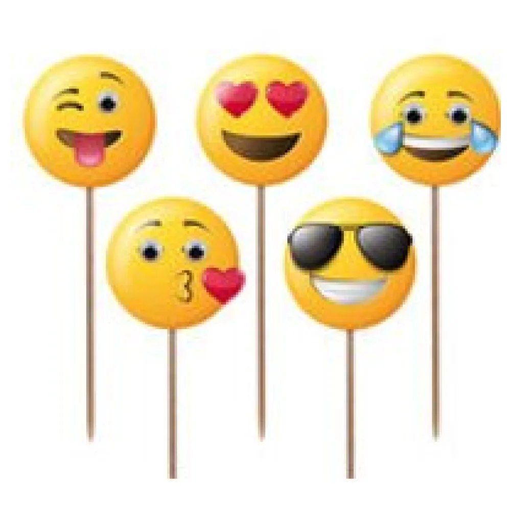 Deko-Picker "Emojis", 12cm, 100 Stk. – Bild 3