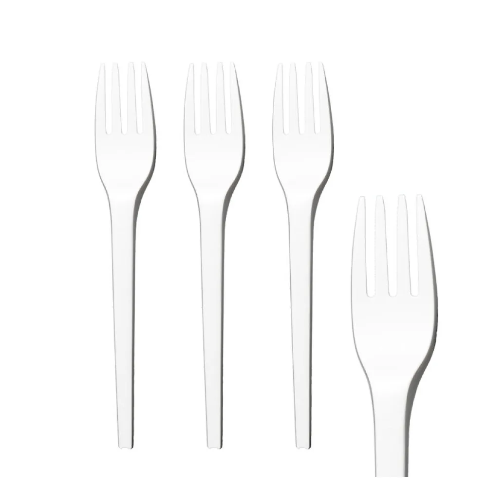 BIO Gabeln aus CPLA, wiederverwendbar, weiß, 16.3cm, 50 Stk. – Bild 2