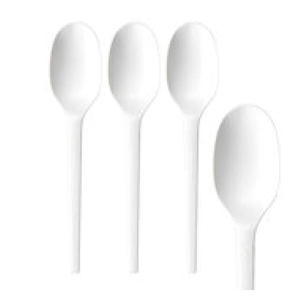 BIO Löffel aus CPLA, wiederverwendbar, weiß, 16.5cm, 50 Stk.