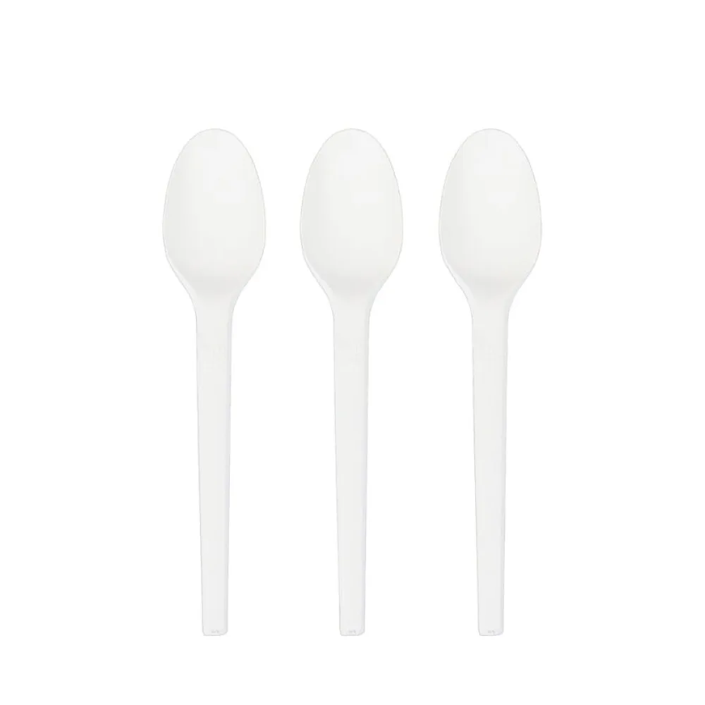 BIO Kaffeelöffel aus CPLA, wiederverwendbar, weiß, 14cm, 50 Stk. – Bild 2