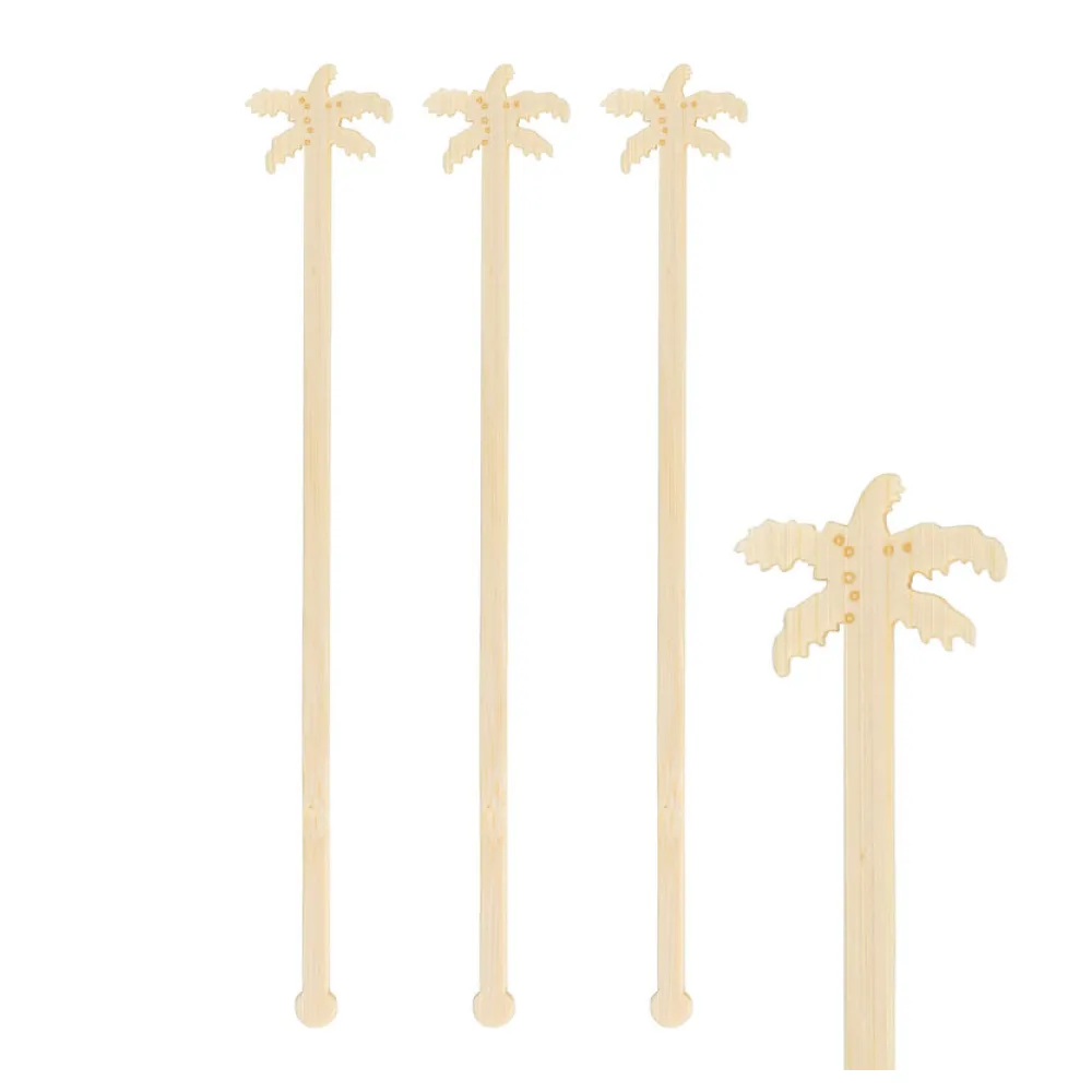 Rührstäbchen "Palme" aus Bambus, 17.5cm, 100 Stk. – Bild 2