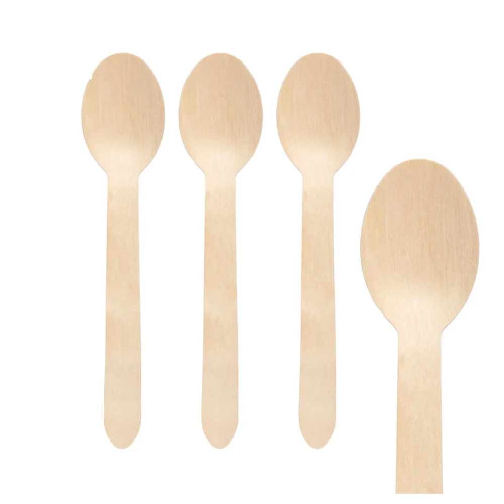 Löffel Einweg aus Holz, 16cm, 100 Stk. – Bild 2
