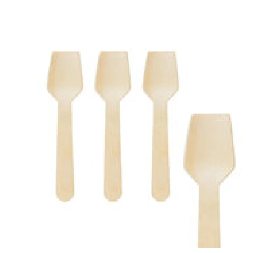 Eislöffel Einweg aus Holz, 9.5cm, 100 Stk.