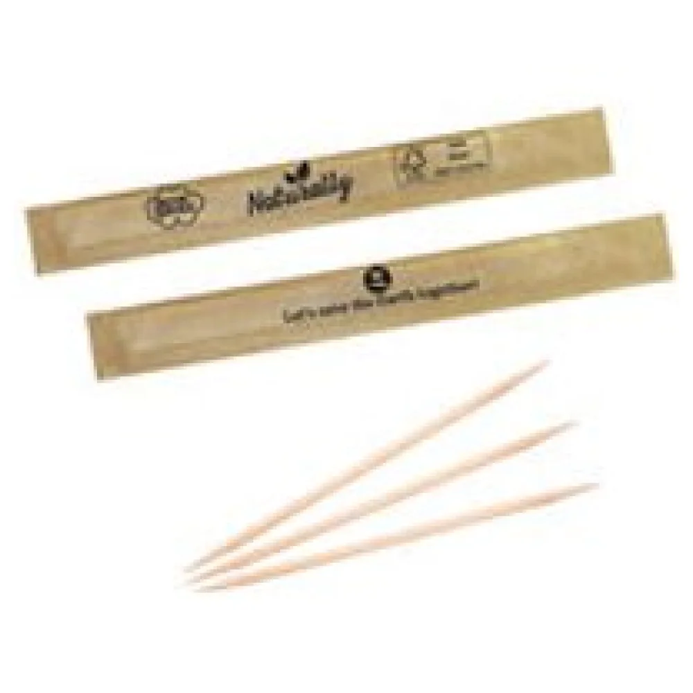 Zahnstocher aus Holz, rund, in ECO-Papier gehüllt, O2mm, 65mm, 1000 Stk. – Bild 3