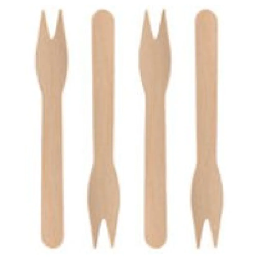 Snackgabeln, aus Holz, 12cm, 500 Stk. – Bild 3