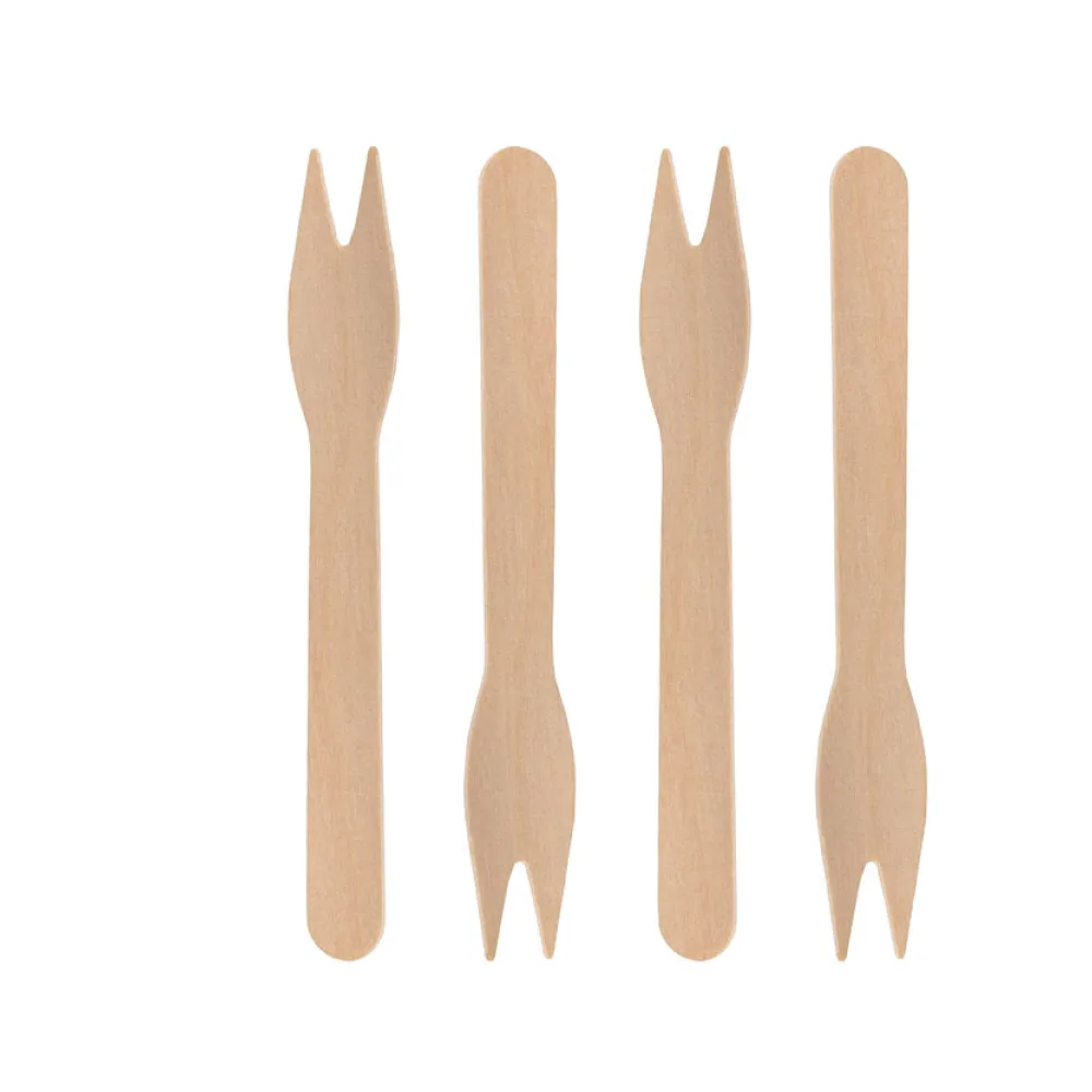 Snackgabeln, aus Holz, 12cm, 500 Stk. – Bild 2