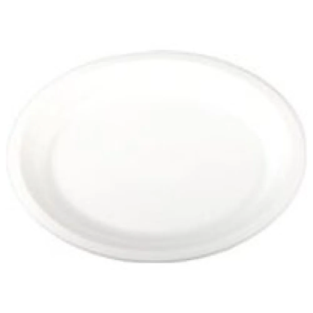 Platten aus Bagasse, naturweiß, oval 32x25cm, 50Stk. – Bild 3