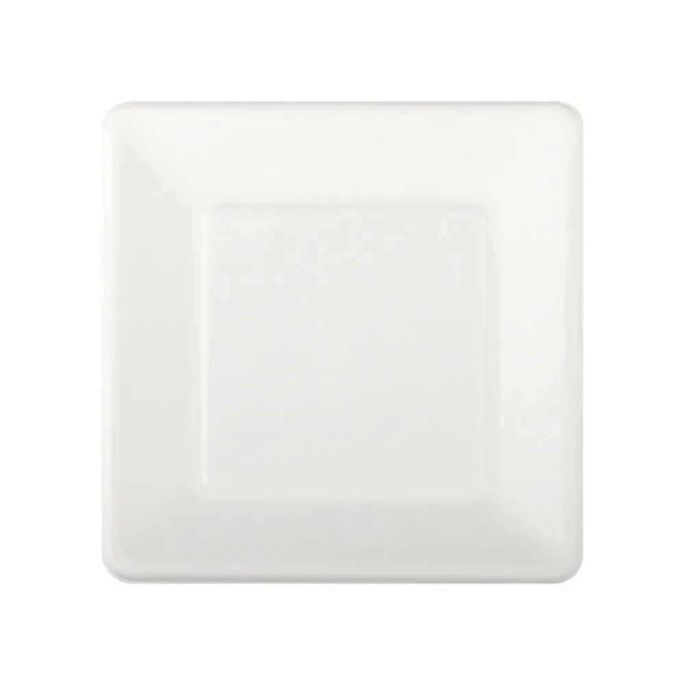 Teller aus Bagasse, naturweiß, quadratisch 16.5cm, 50Stk. – Bild 2