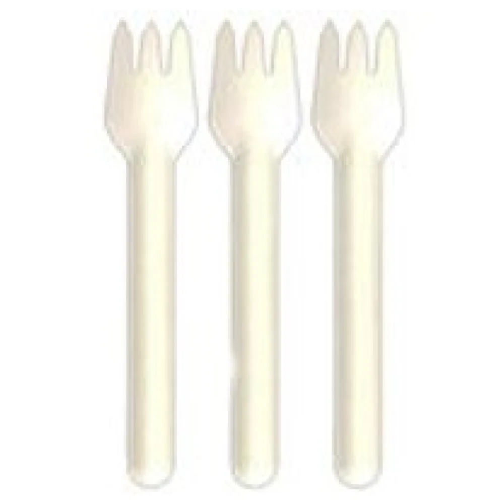 Gabeln aus Bagasse, naturweiß, 15.5cm, 100Stk. – Bild 3