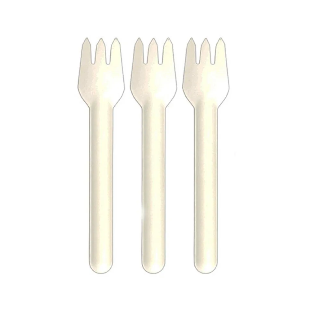Gabeln aus Bagasse, naturweiß, 15.5cm, 100Stk. – Bild 2