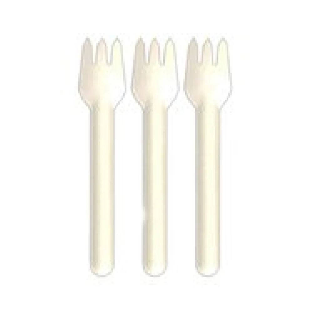 Gabeln aus Bagasse, naturweiß, 15.5cm, 100Stk.
