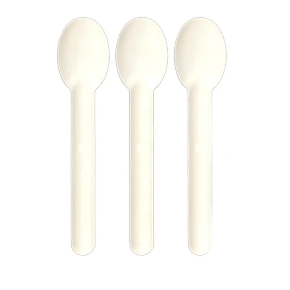 Löffel aus Bagasse, naturweiß, 15.5cm, 100Stk. – Bild 2