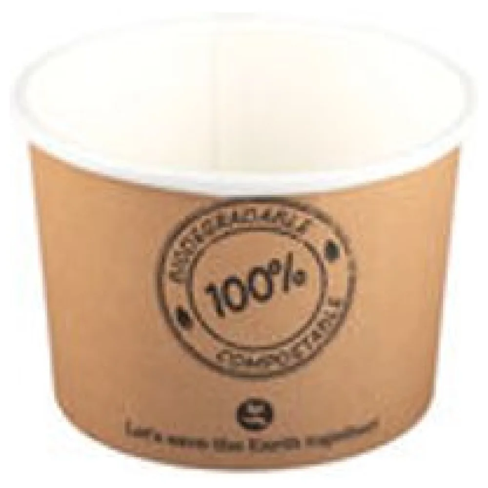 BIO Suppenbecher ToGo Verpackung aus Karton, 250ml, O9cm bis 100°C, 25 Stk. – Bild 3