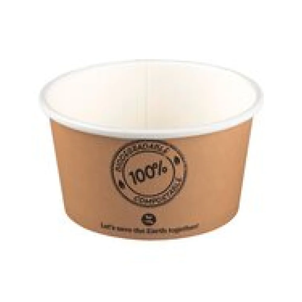 BIO Suppenbecher ToGo Verpackung aus Karton 350ml O11.5cm bis 100°C, 25 Stk.