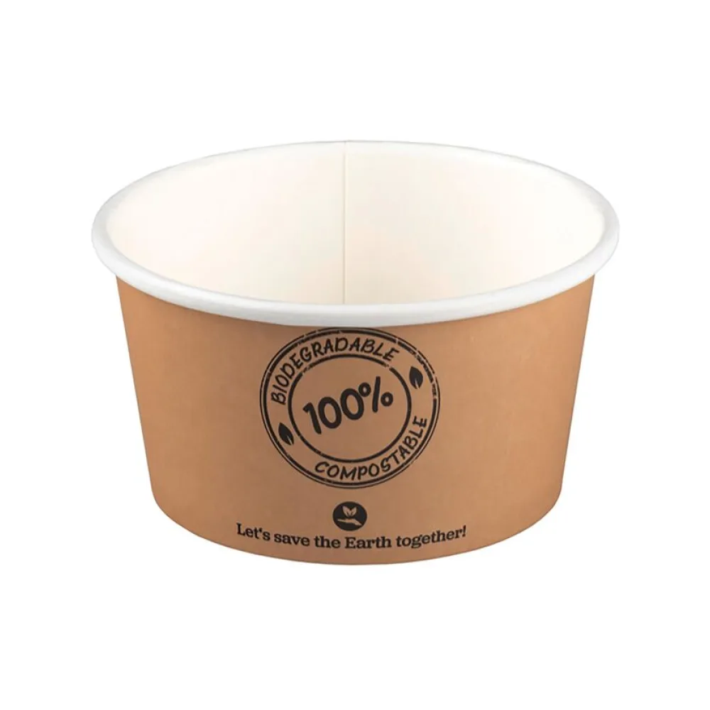 BIO Suppenbecher ToGo Verpackung aus Karton 350ml O11.5cm bis 100°C, 25 Stk. – Bild 2