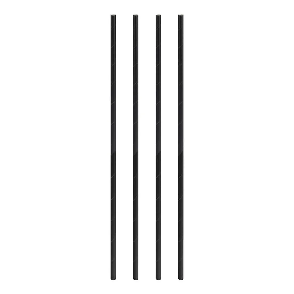 Trinkhalme aus Papier extra lang, schwarz O8mm 39cm, 50 Stk. – Bild 2