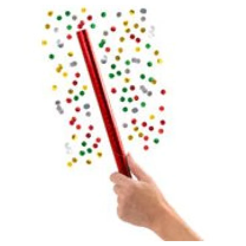 Konfetti Stab bunt-metallic 35cm schwer entflammbar, 4 Stk. – Bild 3
