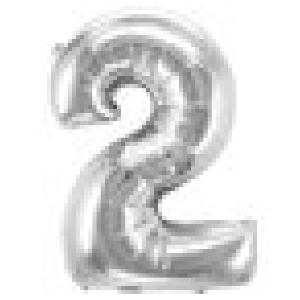 Folienballon Zahlenballon "Zahl 2" silber ca. 83cm, 1 Stk. – Bild 4