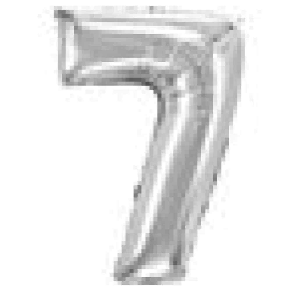 Folienballon Zahlenballon "Zahl 7" silber ca. 76cm, 1 Stk. – Bild 4