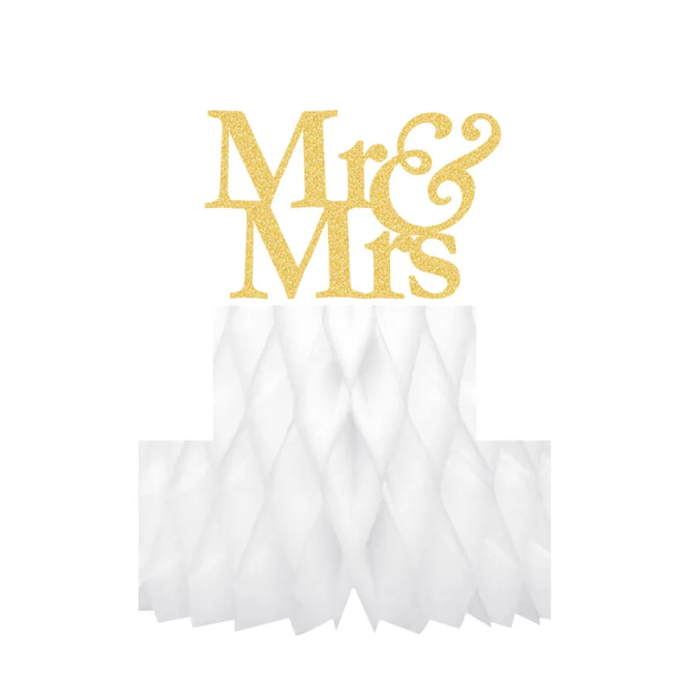 Wabenball "Mr & Mrs" aus Papier schwer entflammbar 24cm, 1 Stk. – Bild 2
