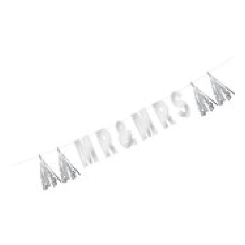 Buchstaben-Girlande "Mr & Mrs", silber, 1.2m, 1 Stk.