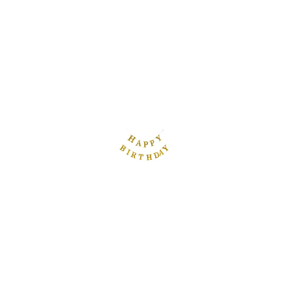 Buchstaben-Girlande "Happy Birthday", gold, 5 m, 1 Stk.