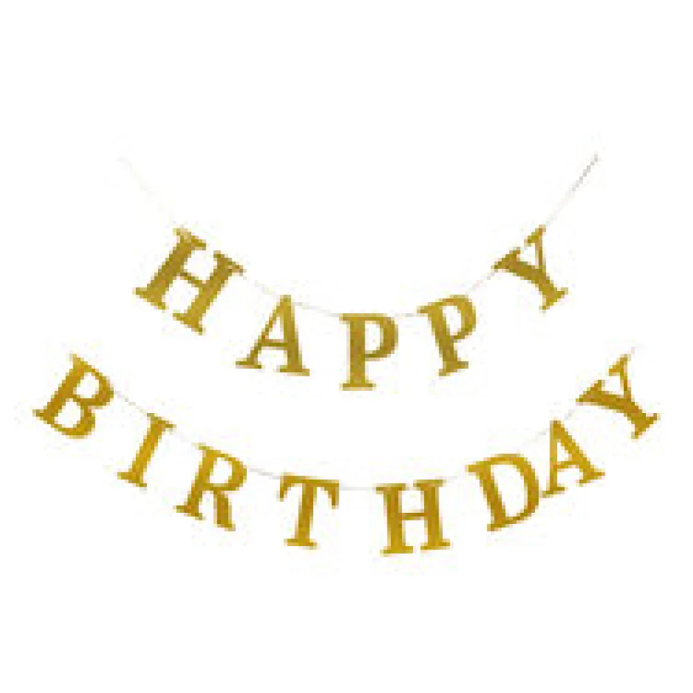 Buchstaben-Girlande "Happy Birthday", gold, 5 m, 1 Stk.
