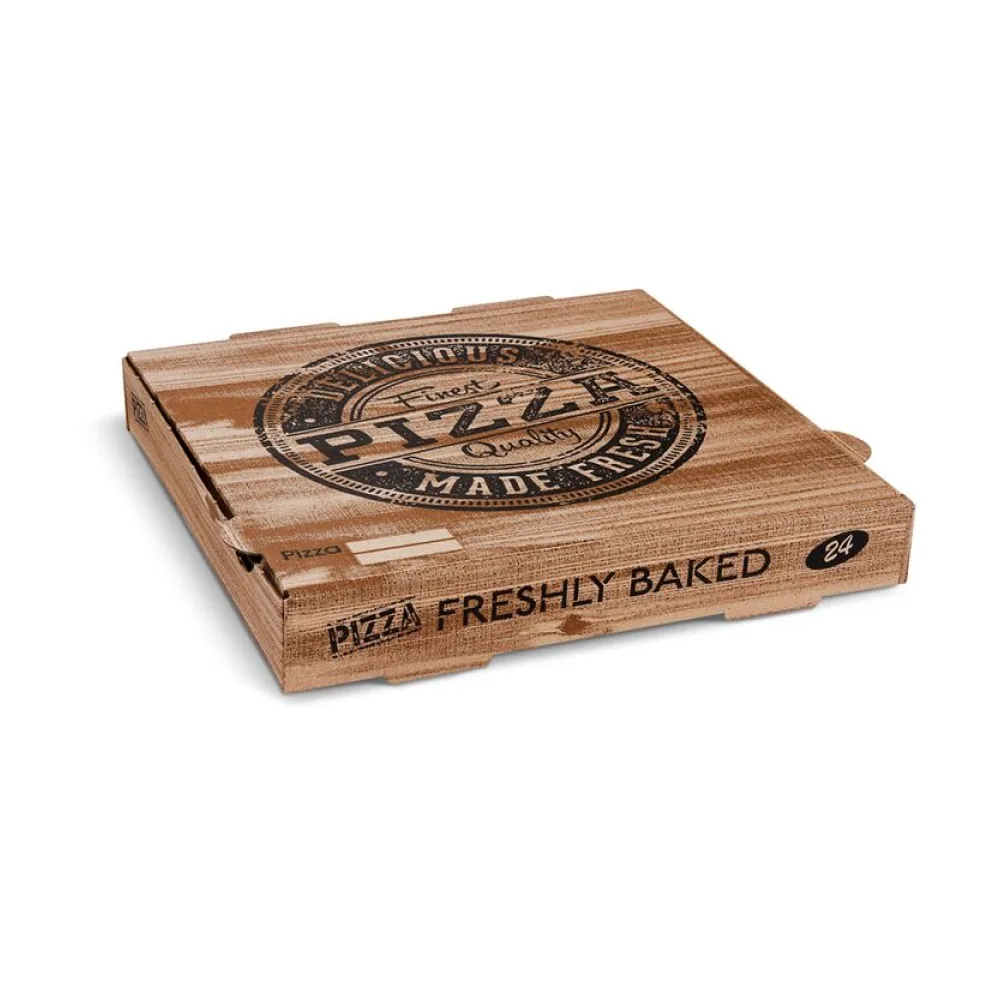 Pizzakarton aus Mikrowellpappe mit neutralem Motiv, 24 x 24 x 4 cm, 100 Stk. – Bild 2