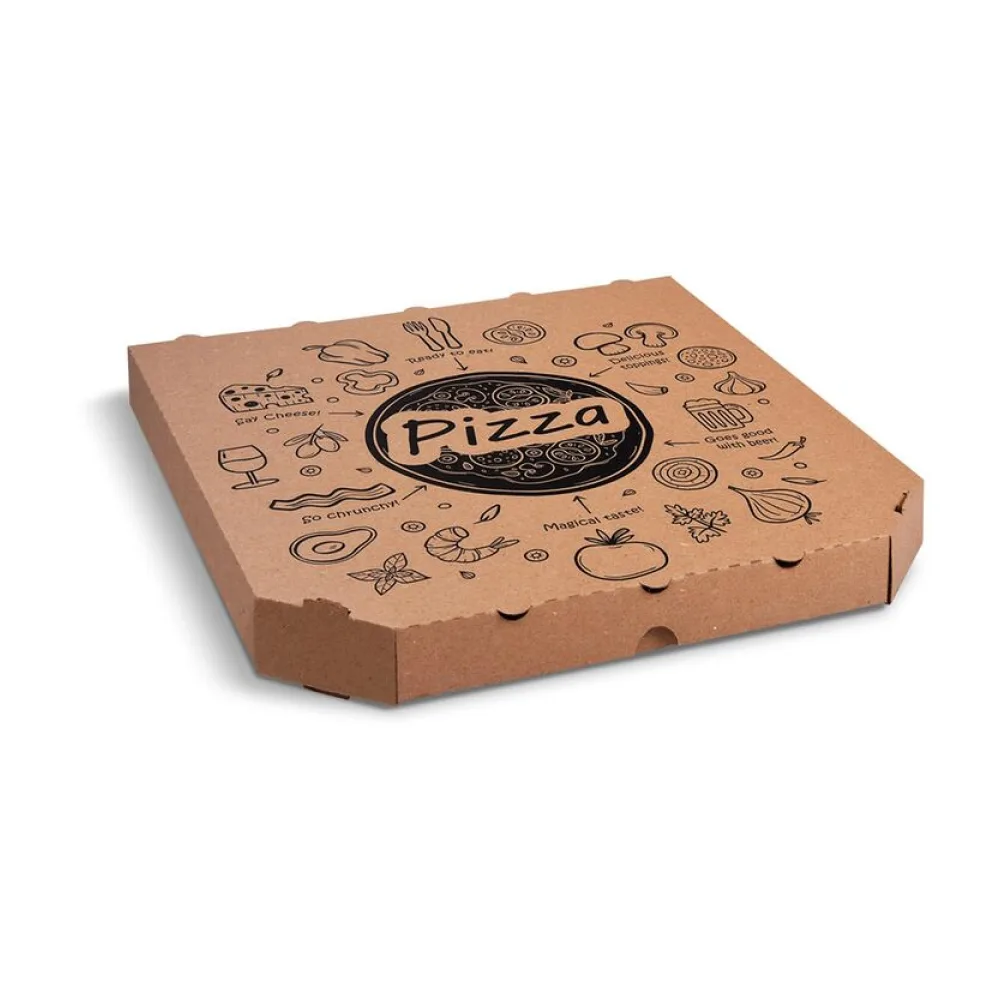 Pizzakarton aus Mikrowellpappe mit neutralem Motiv, 32 x 32 x 3 cm, 100 Stk. – Bild 2