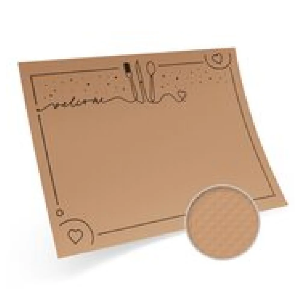 Tischset Platzset aus Kraftpapier 40 x 30 cm, braun bedruckt "welcome", 200 Stk.