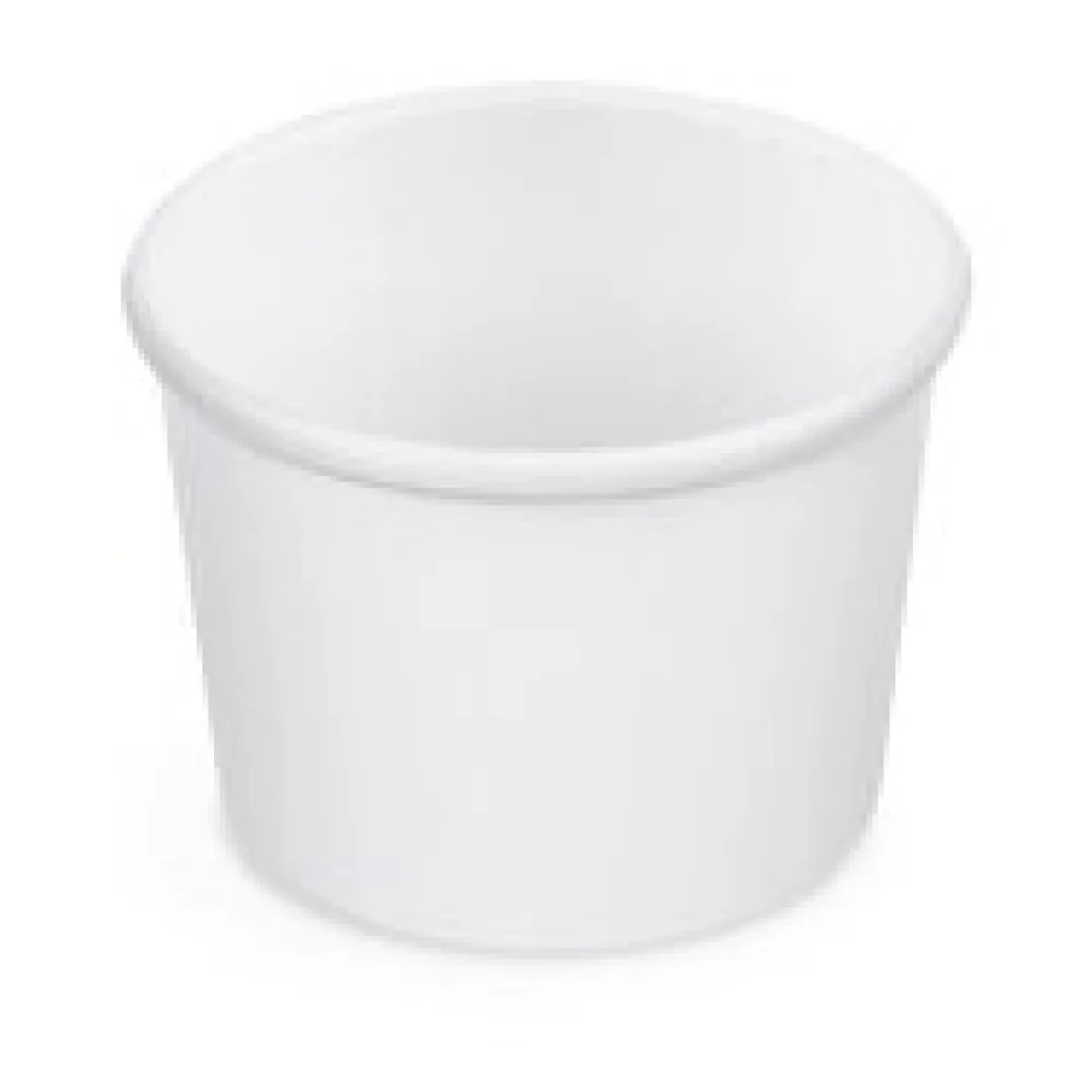 Eisbecher aus Pappe Papierbecher weiß O75mm 125 ml, 50 Stk.