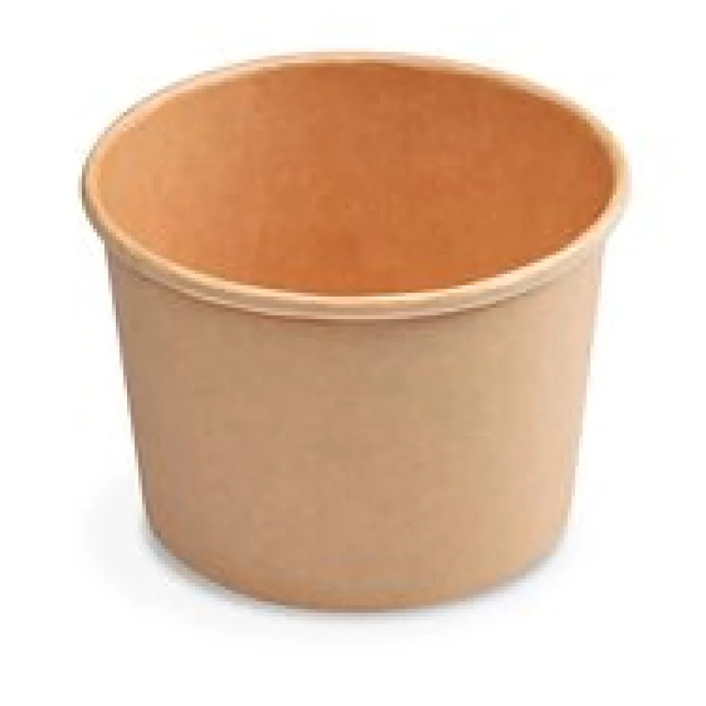 Eisbecher aus Pappe Kraftpapier braun O90mm 250 ml, 50 Stk.
