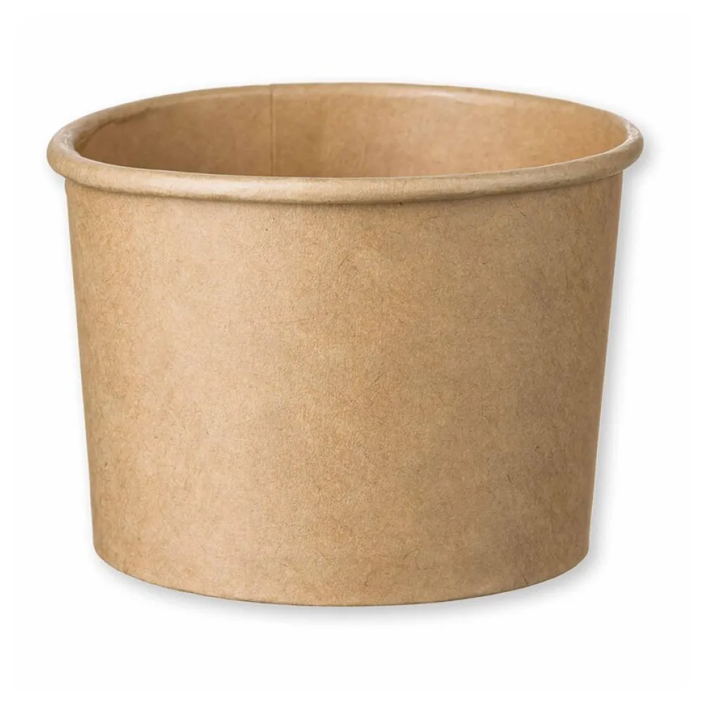 Eisbecher Feinkostbecher aus Kraftpapier FSCR rund 230 ml braun O 90 mm, 50 Stk. – Bild 2