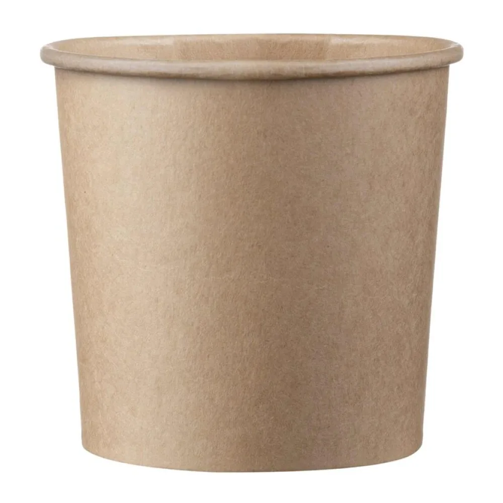 Eisbecher Feinkostbecher aus Pappe Kraftpapier FSCR rund 350 ml braun O 90 mm, 50 Stk. – Bild 2