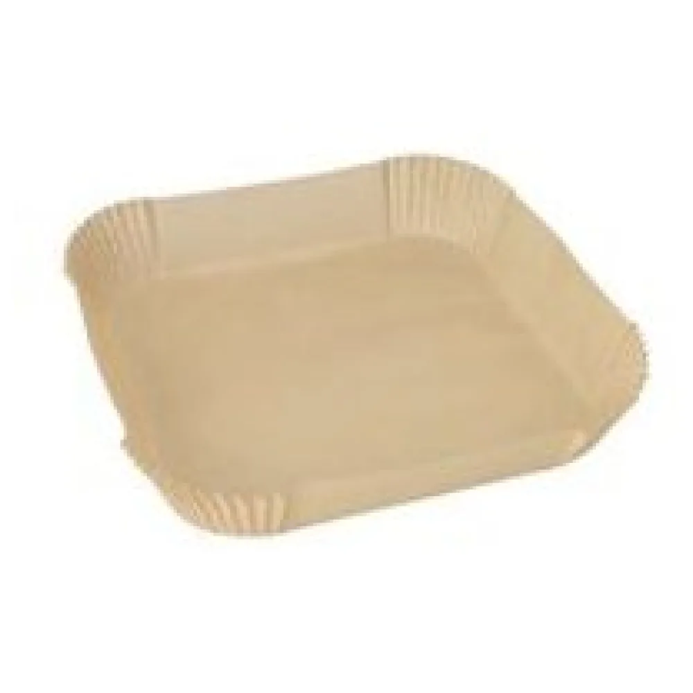 Backpapierzuschnitte für Heißluftfritteusen Mikrowelle Backofen 23 x 23 x 4,5cm braun, 100 Stk. – Bild 3