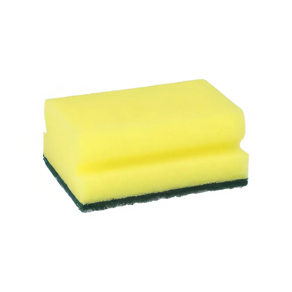Topfreiniger Abwaschschwämme eckig 4,1x 9,5x 6,8 cm gelb/grün mit Griffrille kratzend, 6 Stk. – Bild 2