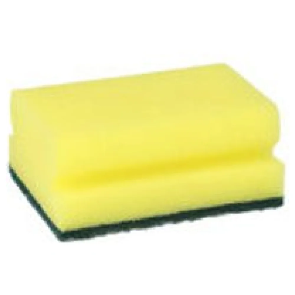 Topfreiniger Abwaschschwämme eckig 4,1x 9,5x 6,8 cm gelb/grün mit Griffrille kratzend, 6 Stk. – Bild 3