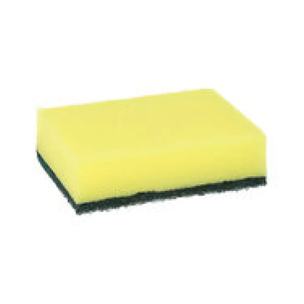 Topfreiniger Abwaschschwämme eckig 2,6x 9x 6,6 cm gelb/grün mit Griffrille kratzend, 6 Stk.