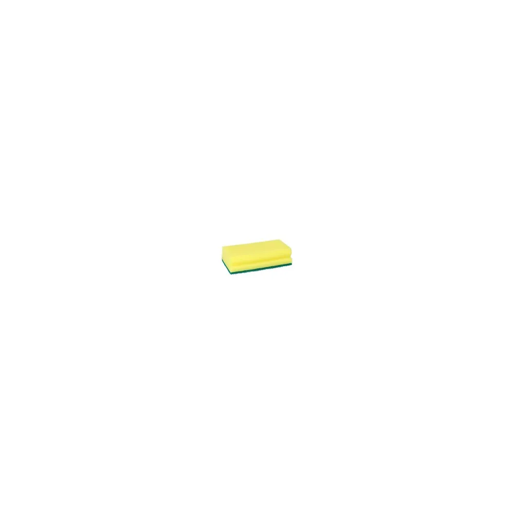 Topfreiniger Abwaschschwämme eckig 4,1x 14,8x 8,5 cm gelb/grün mit Griffrille kratzend, 3 Stk.