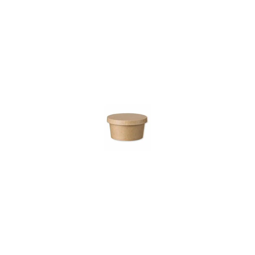 Eisbecher Feinkostbecher aus Kraftpapier FSCR rund 140ml braun mit Deckel, 50 Stk.