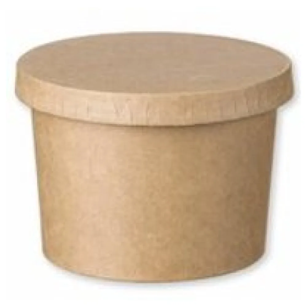 Eisbecher Feinkostbecher aus Kraftpapier FSCR rund 230ml braun mit Deckel, 50 Stk. – Bild 3