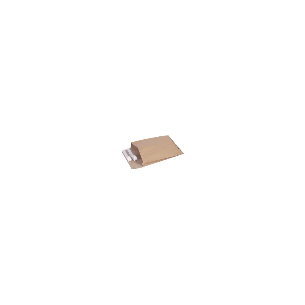 Papierversandtaschen mit Doppelfixverschluss 300x80x430 + 100mm Klappe braun, 250 Stk.