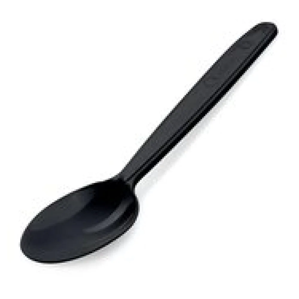 Mehrweg Löffel 18,5 cm schwarz wiederverwendbar 125 Waschzyklen PP, 50 Stk.