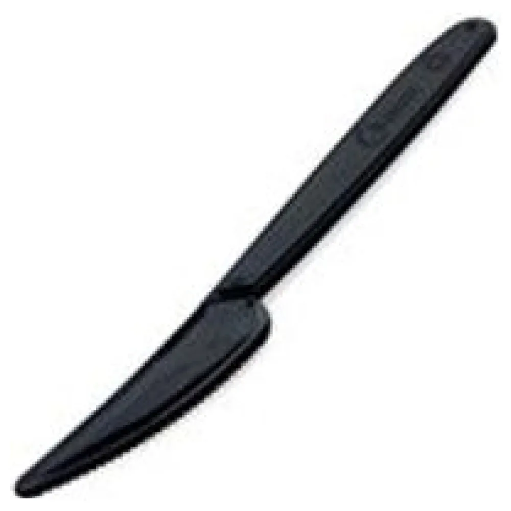 Mehrweg Messer 18,5 cm schwarz wiederverwendbar 125 Waschzyklen PP, 50 Stk. – Bild 3
