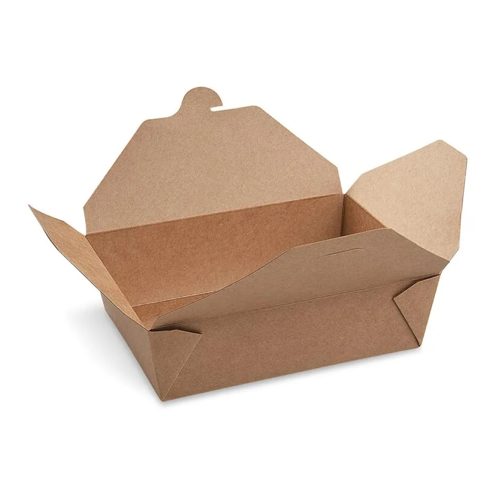 BIONATURE Food Boxen To GO 'L' 2000ml kraft PE 195x138x65mm fettdicht, 50 Stk. – Bild 2